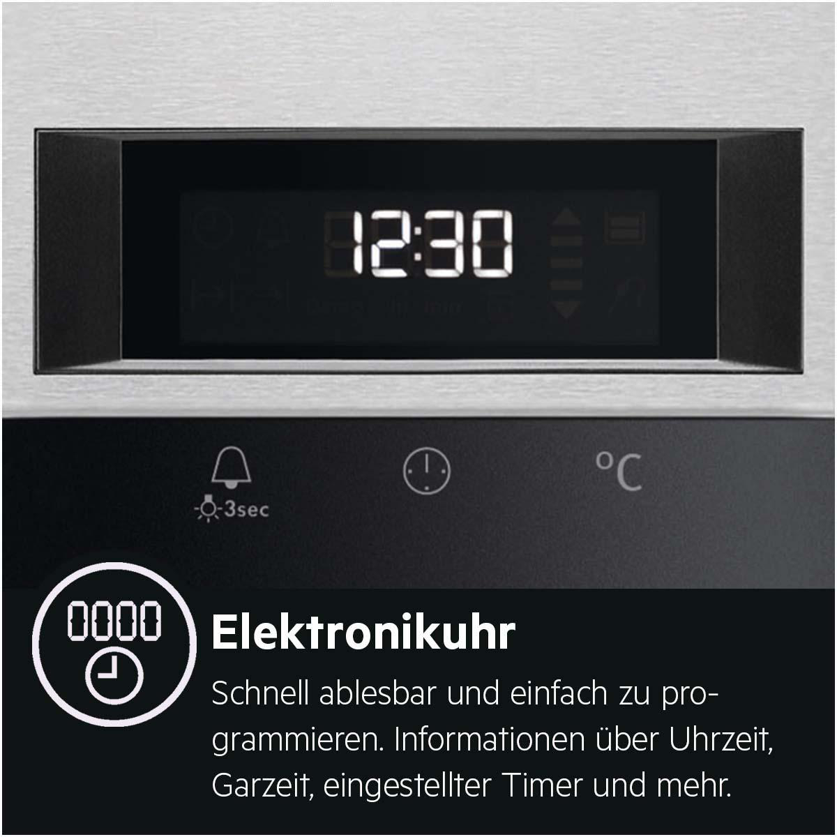 AEG KOMB55PIS2 Serie 6000 mit SteamBake Feuchtigkeitszugabe (mit Pyrolyse), Backofenset (Induktionskochfeld, A+, 71 l)
