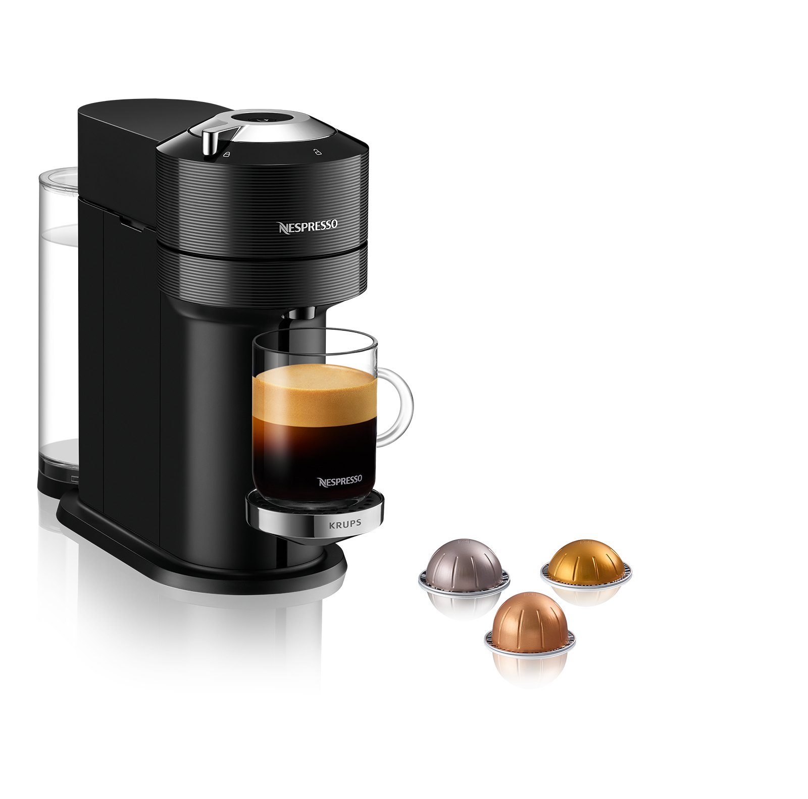 Ondas por supuesto Espejismo Cafetera de cápsulas | Nespresso® Krups Vertuo Next Premium XN9108, 1500 W,  1.1 L, Conexión Wi-Fi, Bluetooth, Negro