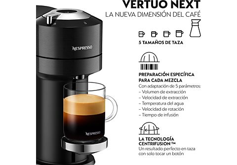 Cafetera de cápsulas  Nespresso® Krups Vertuo Next Premium XN9108, 1500 W,  1.1 L, Conexión Wi-Fi, Bluetooth, Negro