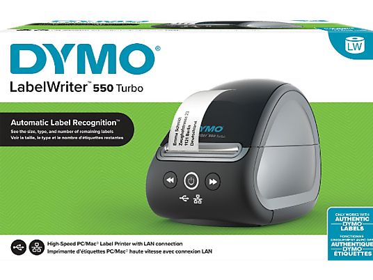 DYMO LabelWriter 550 turbo - Imprimeuse d'étiquettes (Noir/Argent)
