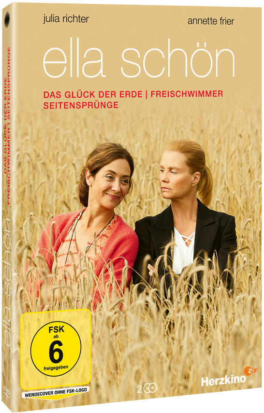 DVD-Cover mit zwei Frauen auf einem Weizenfeld. Titel ist auf Deutsch: Ella Schön.