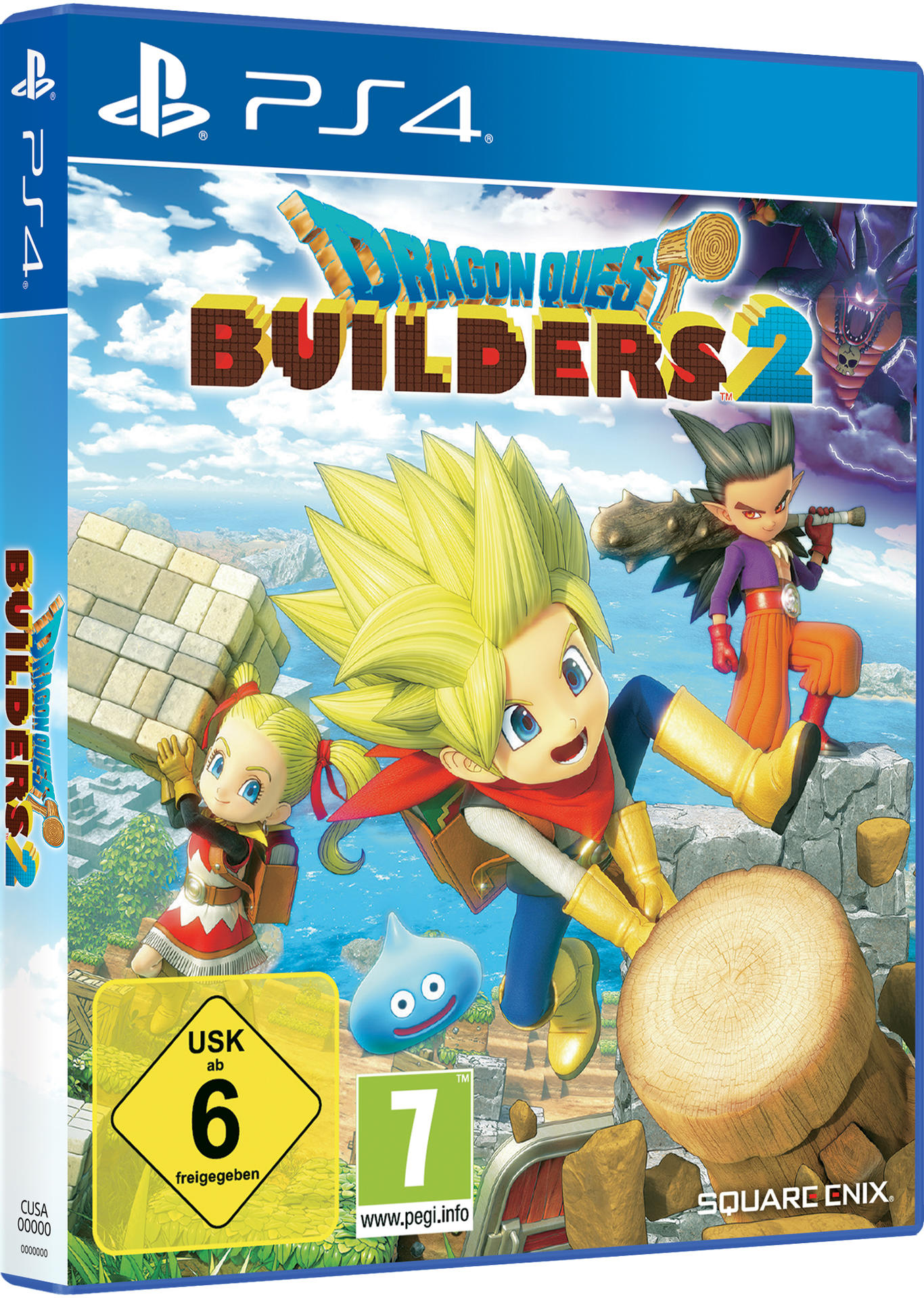 Dragon Quest Builders 2 Spielbox. Enthält Charaktere und Spieletitel. Geeignet für Spieler ab 7 Jahren.