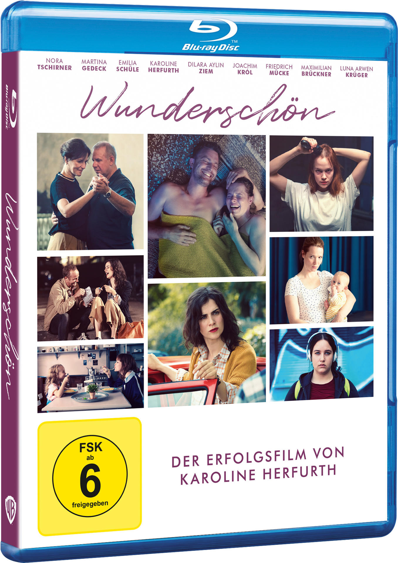 Blu-ray-Disc-Cover des Films 'Wunderschön' mit einer Cast-Fotocollage.