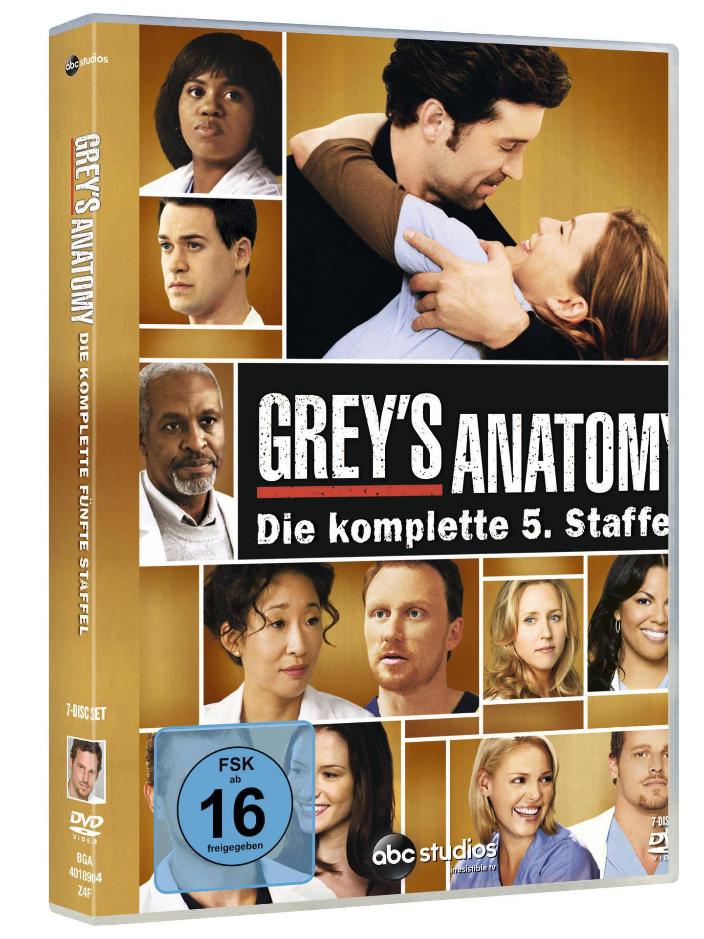 DVD-Hülle von Grey's Anatomy, Staffel 5, mit Bildern der Schauspieler.