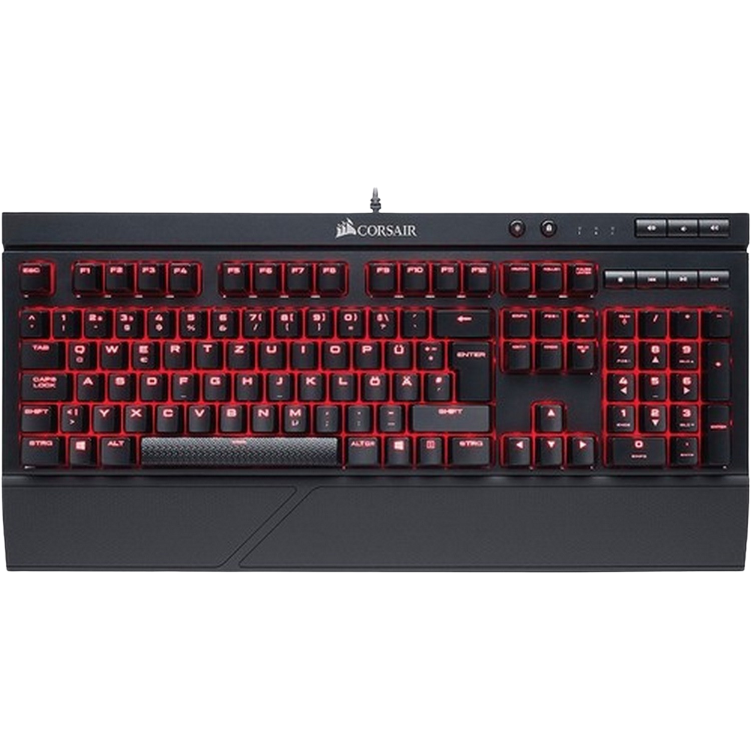 Teclado gaming - Corsair K68, Cable, IP32, Cherry MX Red, Negro