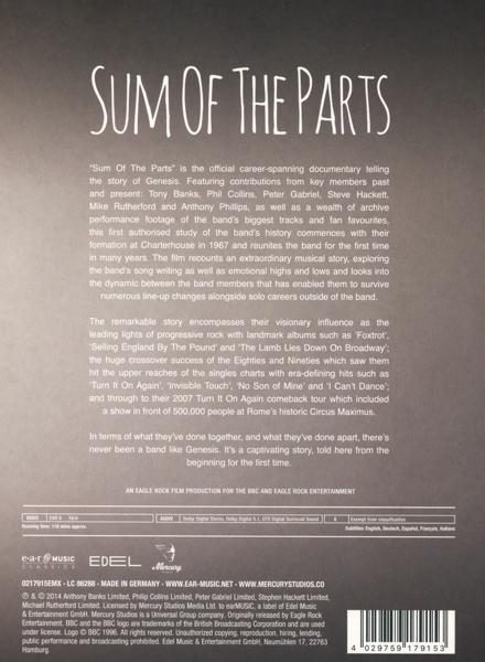 Eine DVD-Hülle für den Dokumentarfilm 'Sum of the Parts', mit dem Filmtitel und Werbetext.