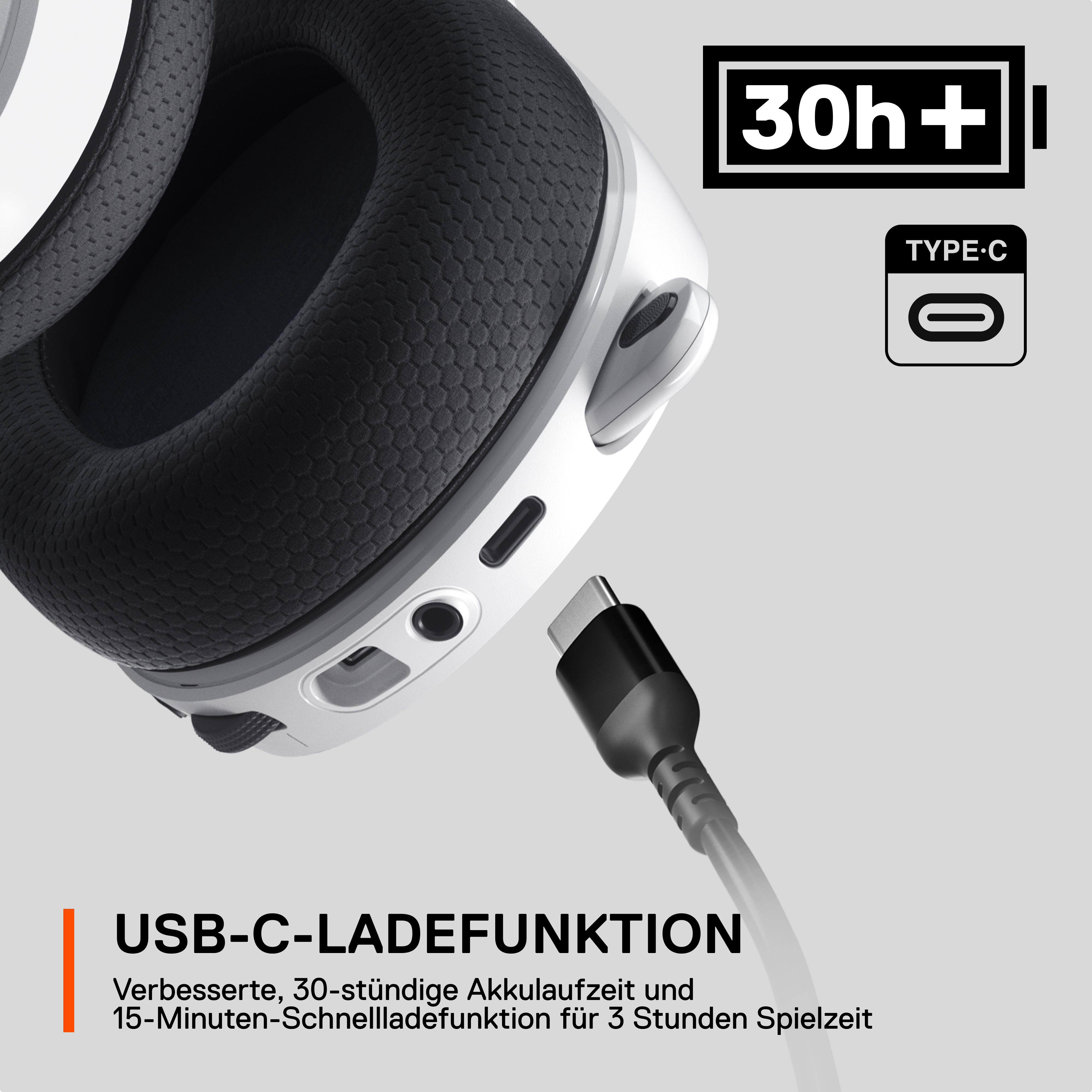 STEELSERIES Arctis 7+, Over-ear Gaming-Headset Weiß