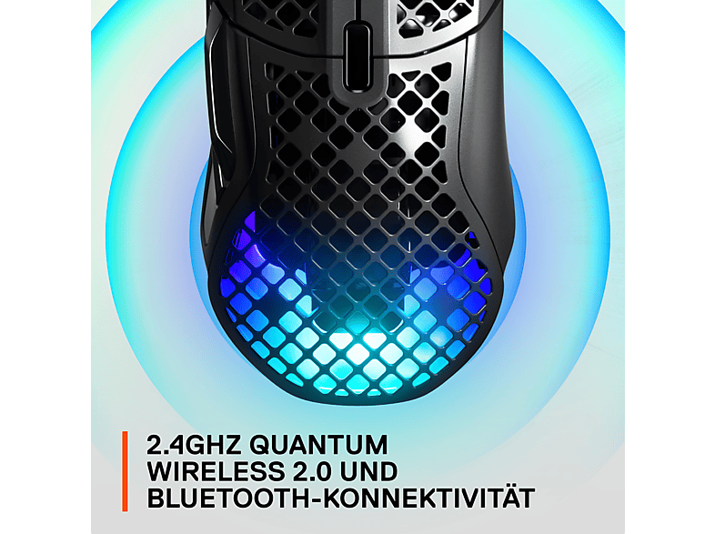 Steel Series Aerox 5 Wireless Gaming Maus, Mattschwarz — Foto 2 von 3