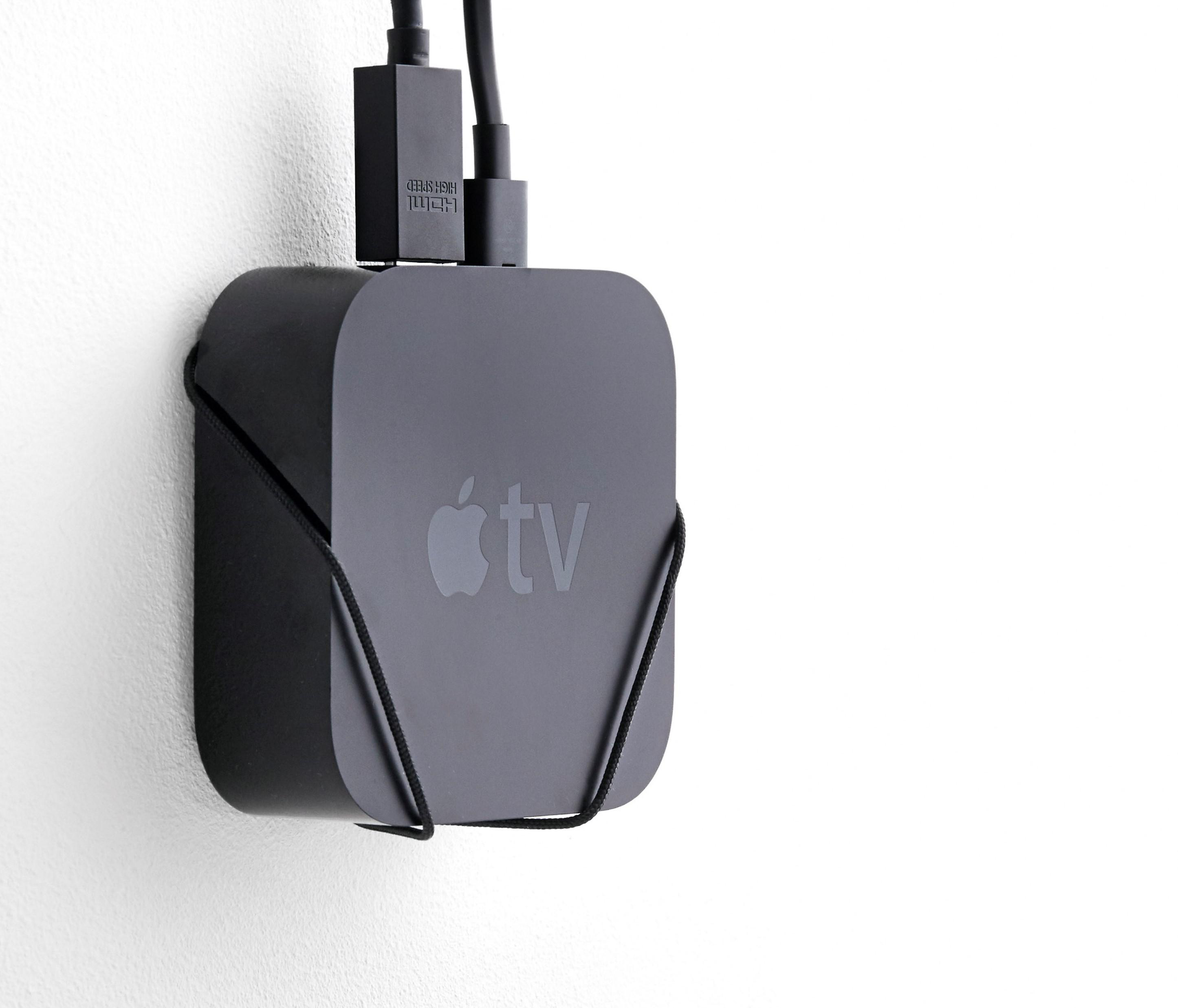 FLOATING GRIP Bewahre dein Apple TV für das perfekte TV Setup an der Wand auf, Wandhalterung, Schwarz