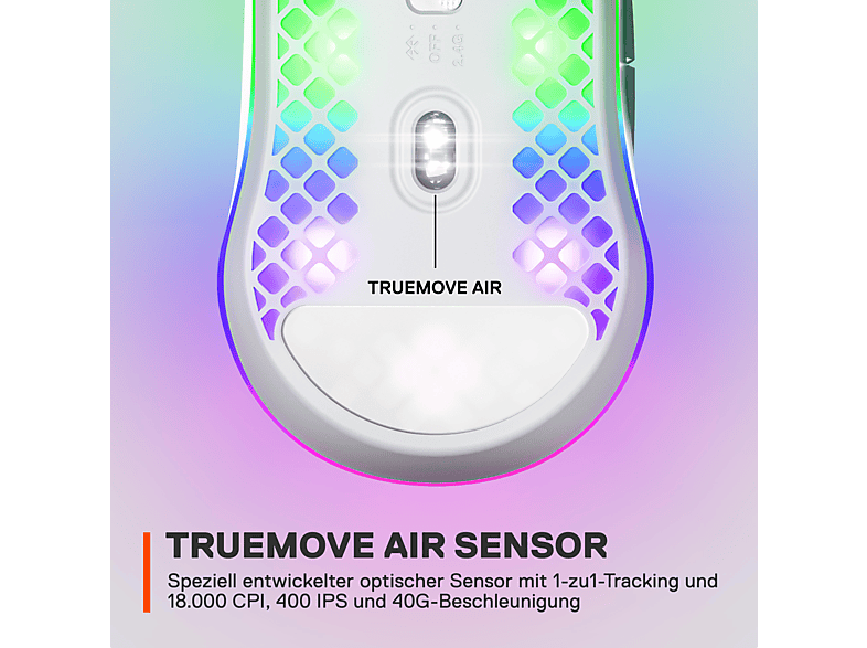 Thumbnail - STEELSERIES Aerox 3 Wireless 2022 Gaming Maus, Mattweiß