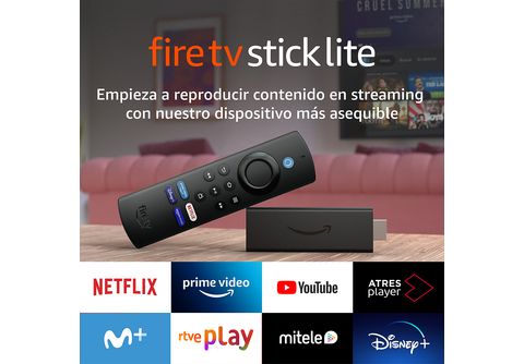 Reproductor multimedia   Fire TV Stick Lite 2022, Mando por voz  Alexa, Full HD, 8 GB, HDMI, Negro
