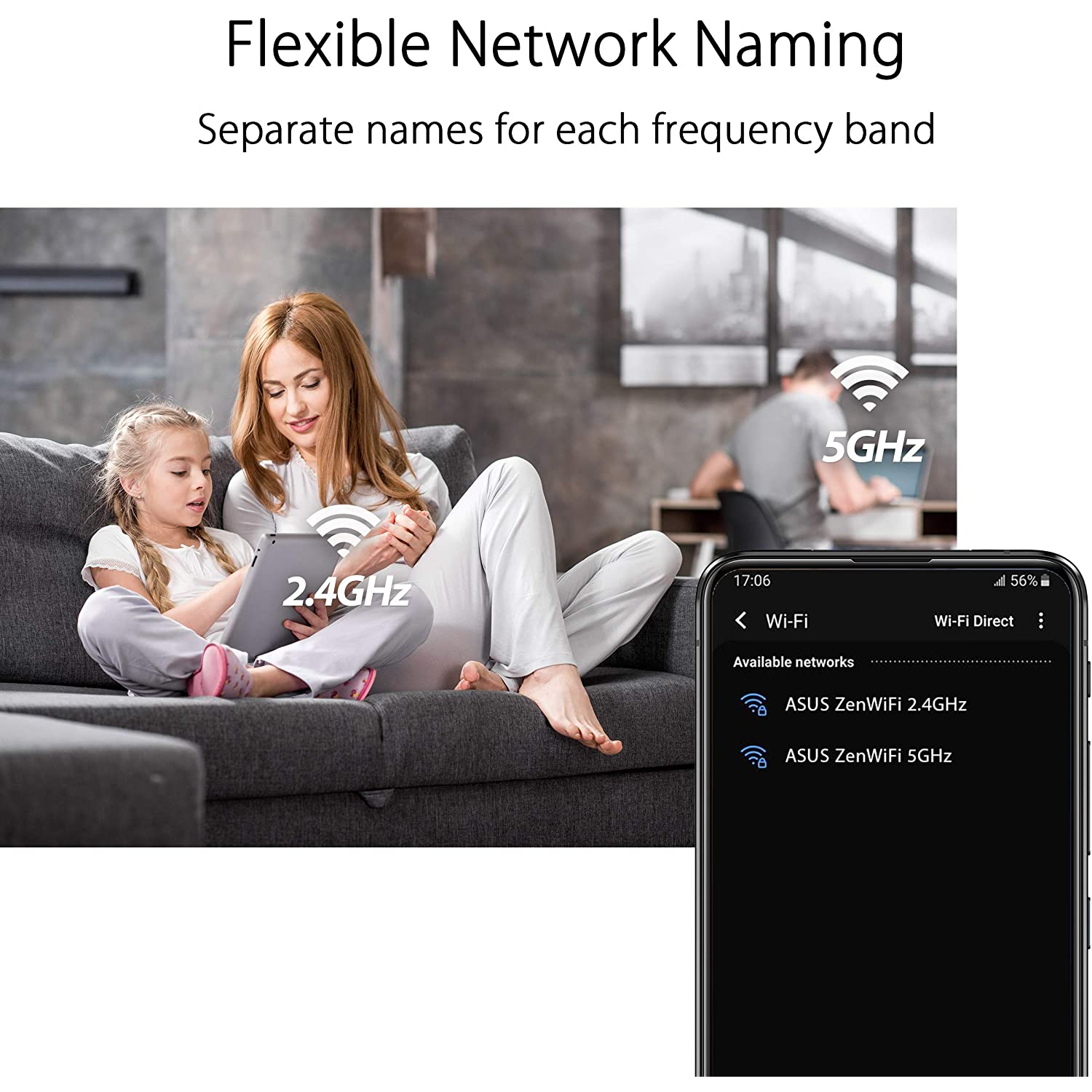 Router - ASUS ZenWiFi AX Mini, 10 Gigabit Ethernet, Memoria Flash 256 MB, WiFi6, 2 unidades, Blanco