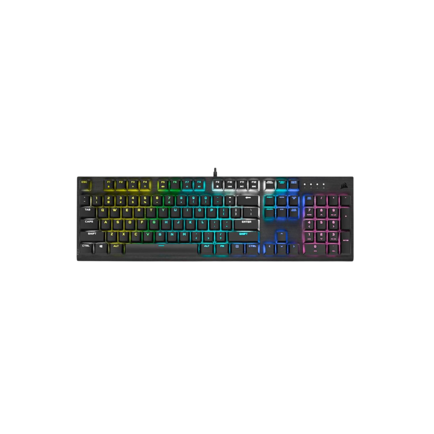 Teclado gaming - Corsair K60 RGB Pro, USB, Iluminacion RGB Speed, Teclas PBT, Multicolor
