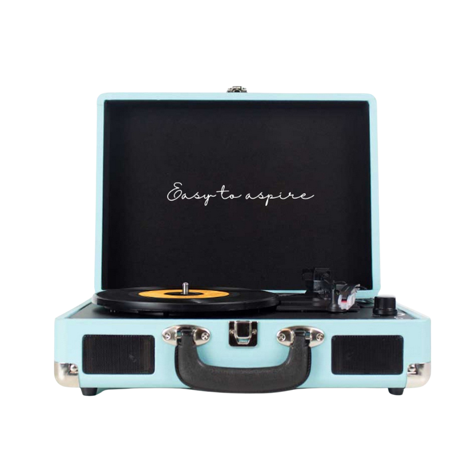 Tocadiscos - Prixton VC400B, Reproductor Vinilo, Bluetooth, USB, Altavoces Incorporados, Diseño de Maleta, Azul
