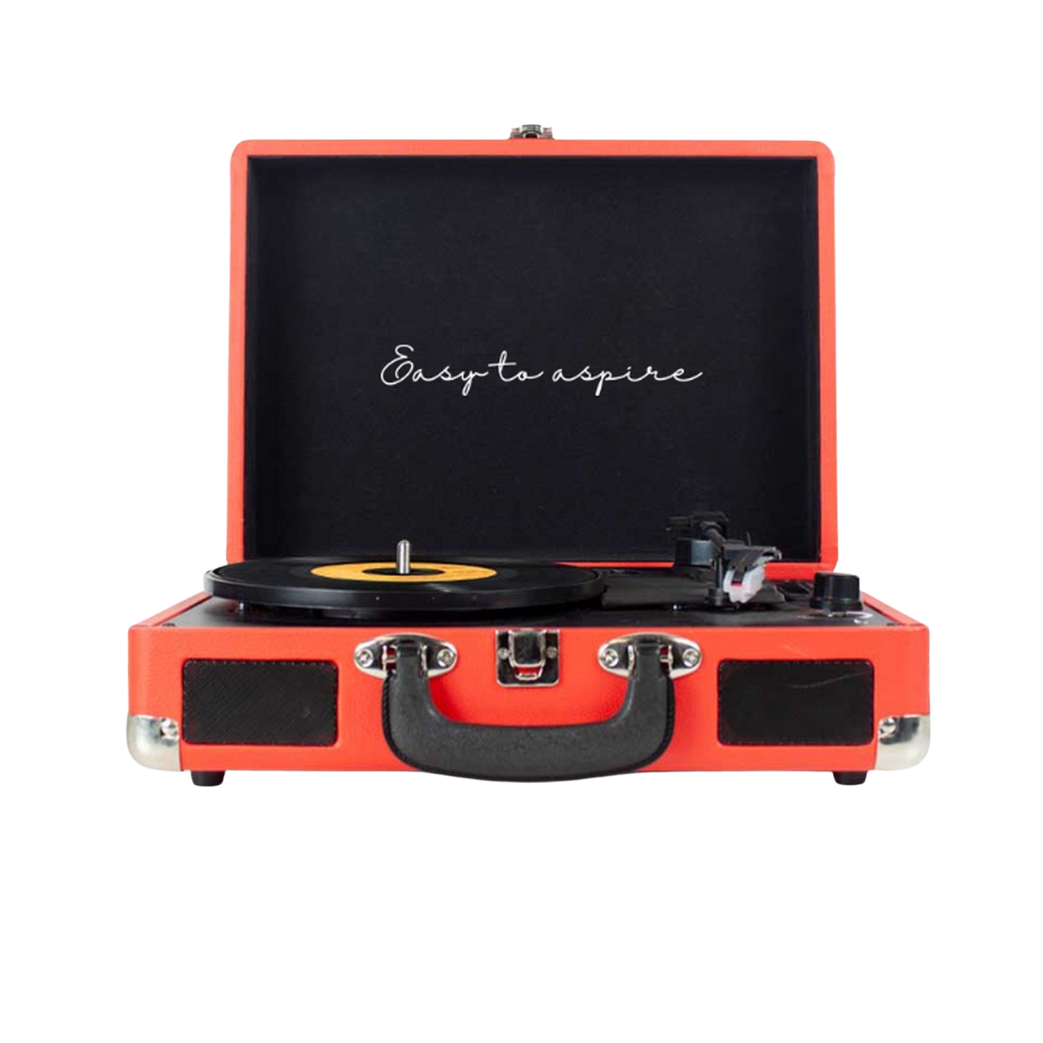 Tocadiscos - Prixton VC400, Reproductor Vinilo, Bluetooth, USB, Altavoces Incorporados, Diseño de Maleta, Rojo