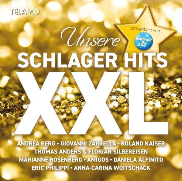 Albumcover mit dem Text 'Unsere Schlager Hits XXL' und den Namen mehrerer Künstler.