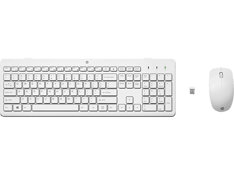 HP 230 Maus und -Tastatur, Set, kabellos, Weiß PC Mäuse | MediaMarkt
