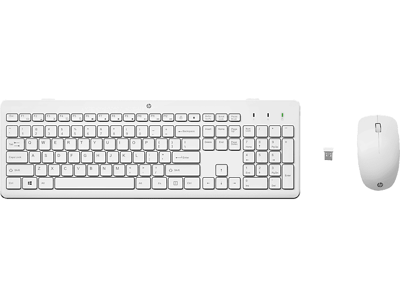 HP 230 Maus und Tastatur, Set, kabellos, Weiß PC Mäuse MediaMarkt
