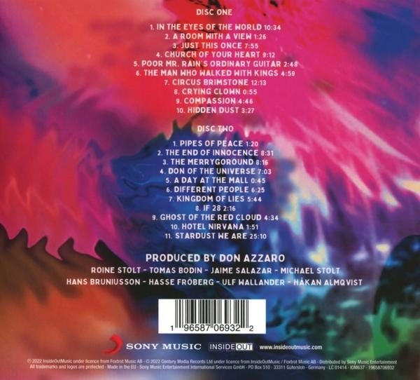 Rückseite einer CD mit Trackliste und dem Sony Music-Logo auf rotem Hintergrund.