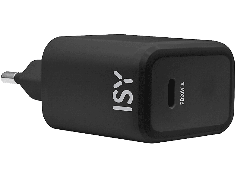 Caricabatterie ISY ITC-0006 Caricatore 1 porta da 20W PD, Type-C, per iPhone, nero