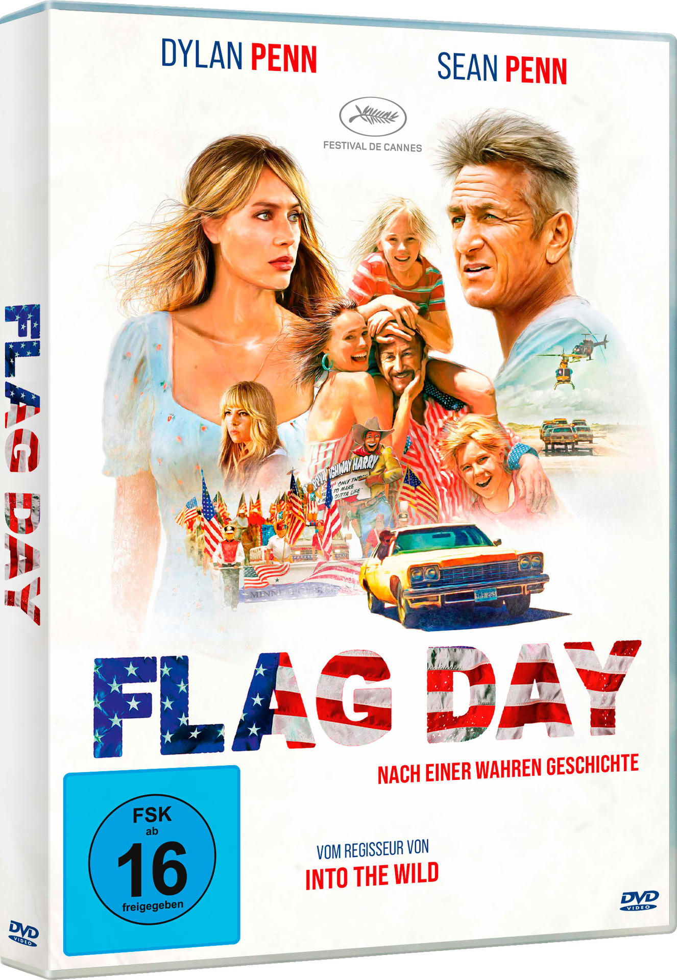 DVD-Hülle des Films 'Flag Day' mit den Schauspielern Sean und Dylan Penn.