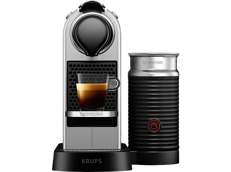 KRUPS XN761B Nespresso New CitiZ & Milk Kapselmaschine Silber/Schwarz | Nespresso