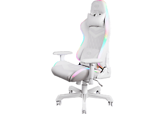 DELTACO RGB Gaming Stuhl - Gaming-Stuhl (Weiss/Multicolor)