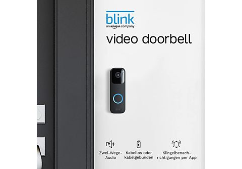 BLINK Video Doorbell mit Sync Module 2, Bewegungserfassung, 2-Wege-Audio, Kabellos/Kabelgebunden, Weiß