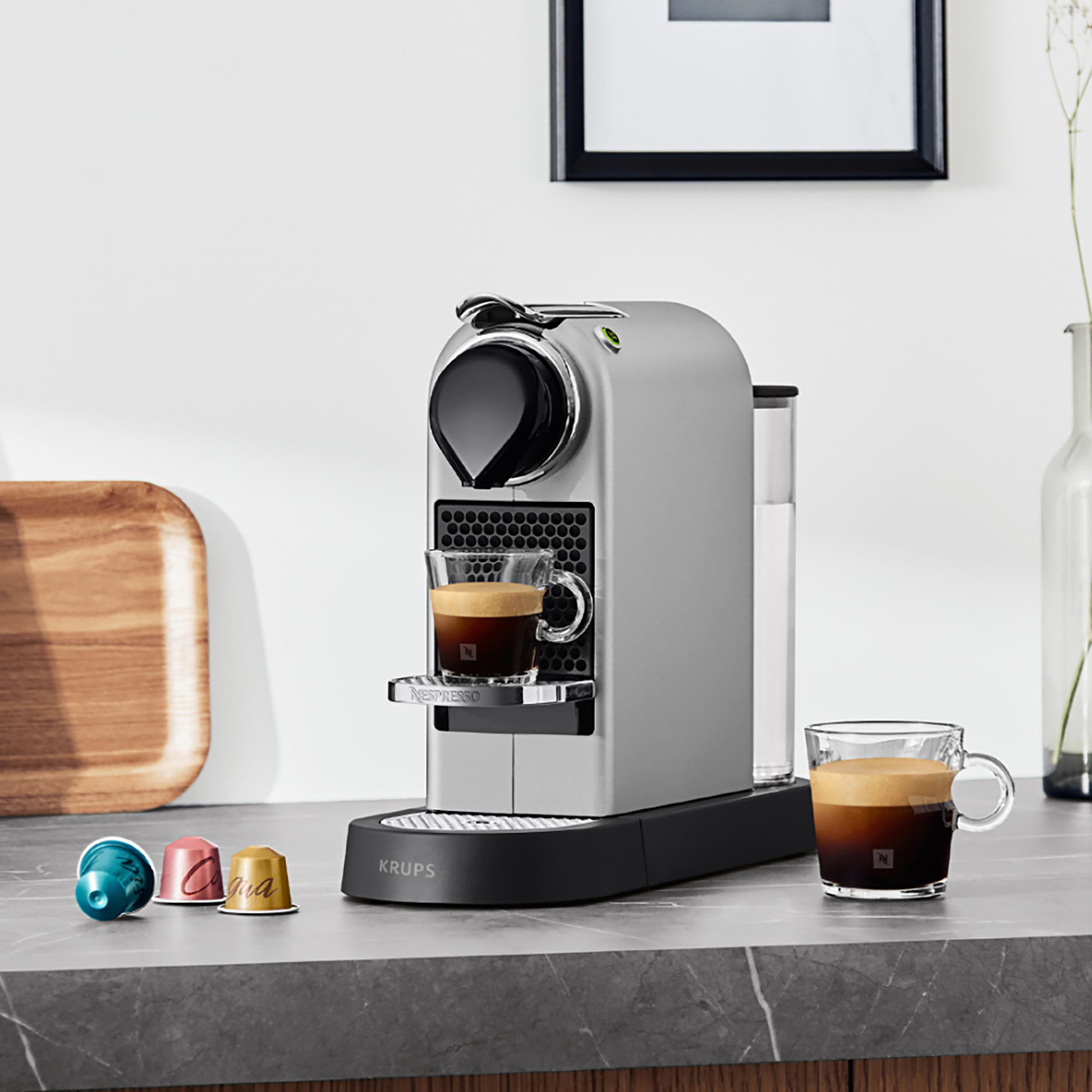 KRUPS XN741B Nespresso New CitiZ Kapselmaschine Silber/Schwarz