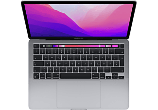 APPLE MacBook Pro (M2,2022), Notebook mit 13,3 Zoll Display, Apple M-Series Prozessor, 8 GB RAM, 256 GB SSD, M2 GPU (10 Core), Space Grau