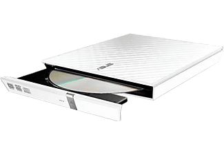 Grabadora de DVD - ASUS SDRW-08D2S-U, Slim retail, Externa, Windows y Mac OS, blanco