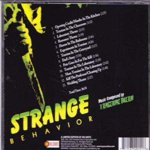 Tangerine Dream - Strange Behavior: Original Soundtrack  - (CD)