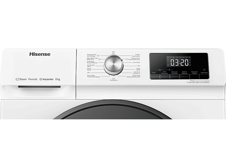 Thumbnail - HISENSE WFQA8014EVJM Waschmaschine (8 kg, 1400 U/Min., A)