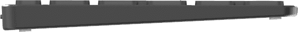 A black, rectangular, angled object.