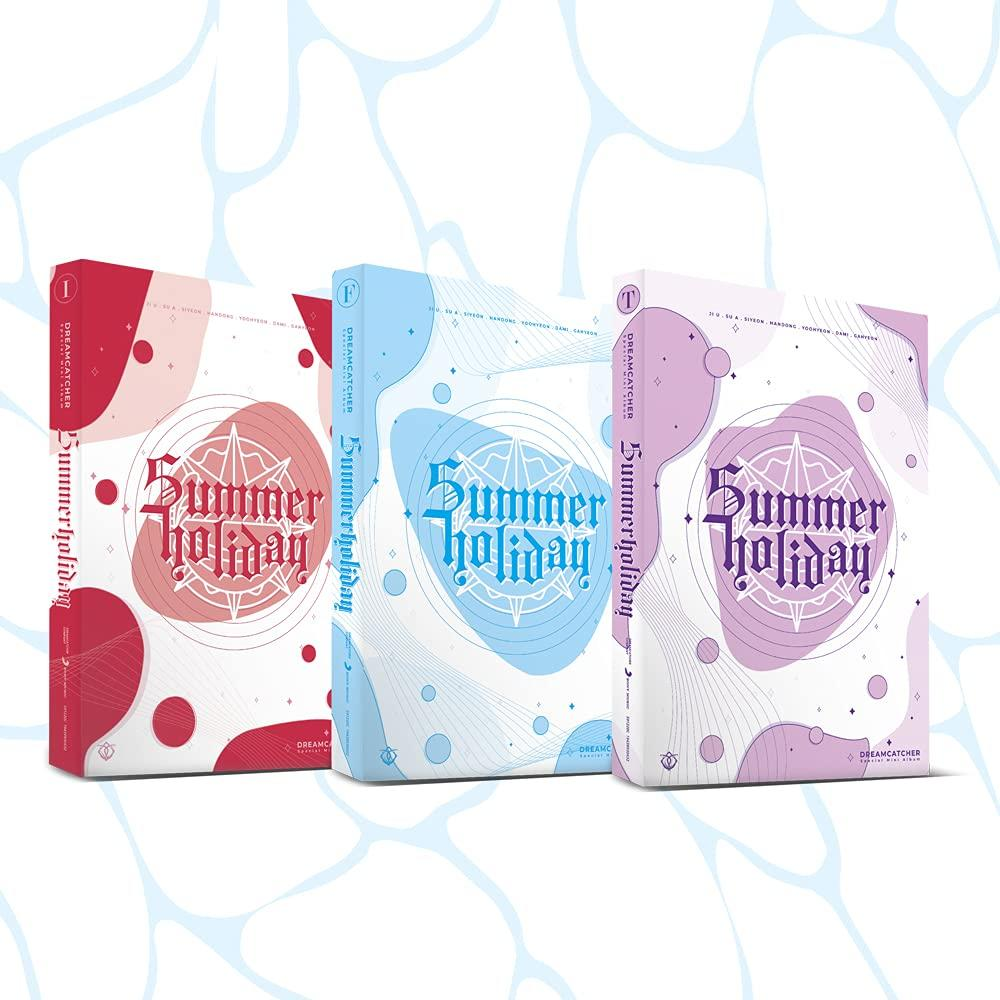 Három album borítója, piros, kék és lila, 'Summer Holiday' szöveggel és stilizált grafikával.