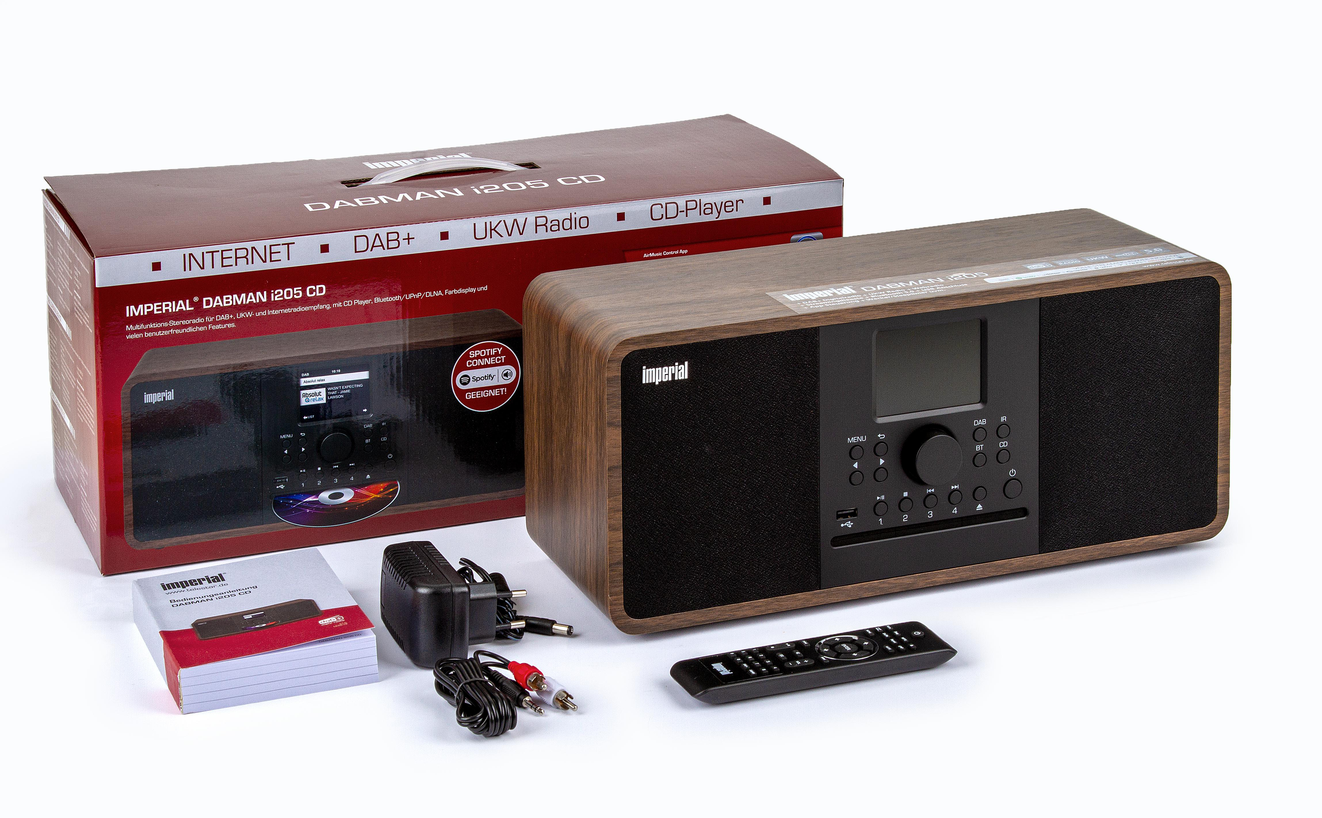 IMPERIAL DABMAN i205CD DAB+ Radio, digital, DAB, DAB+, FM, LW, Bluetooth, Holzoptik