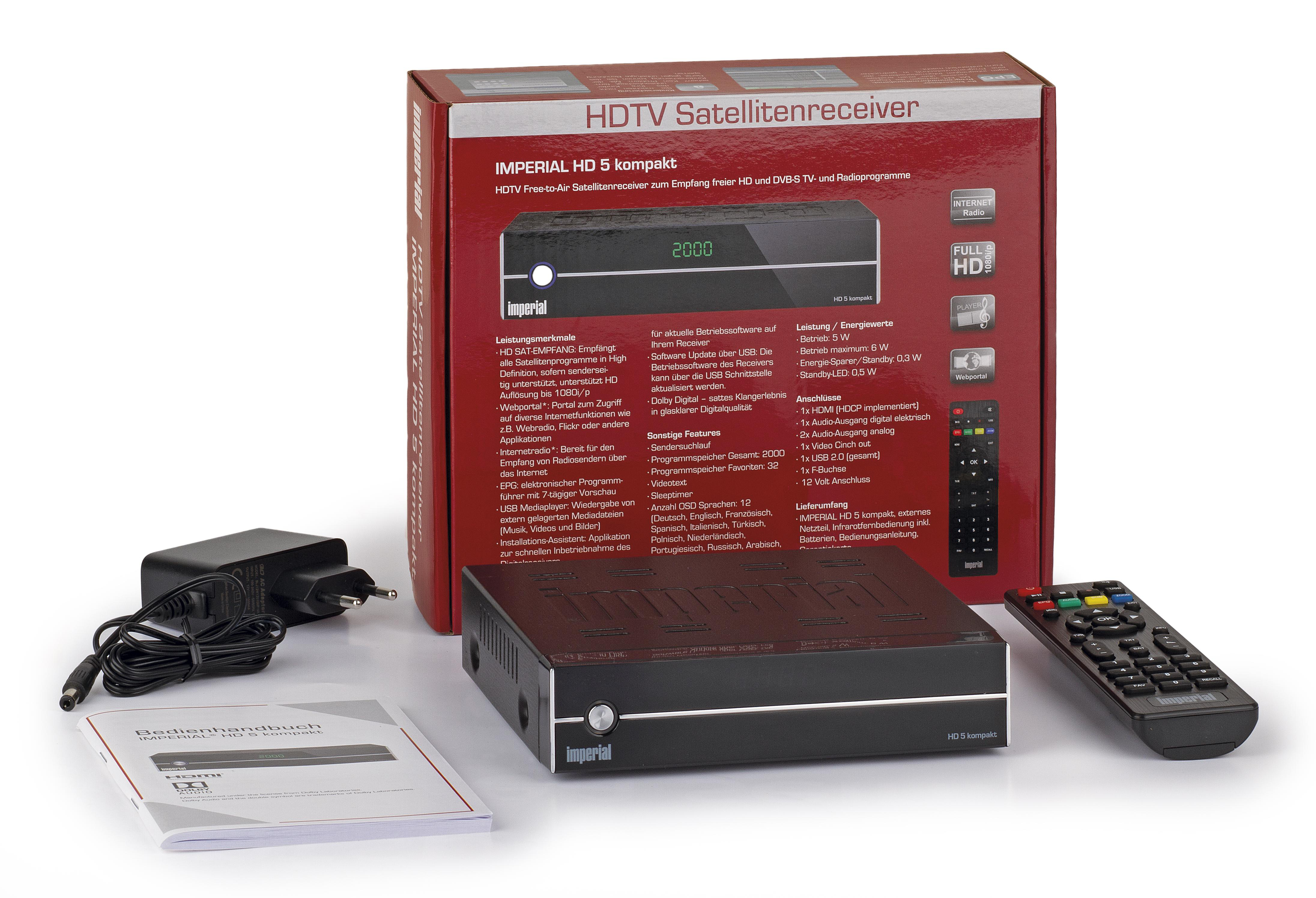 IMPERIAL HD 5 kompakt   Receiver (HDTV, Schwarz)