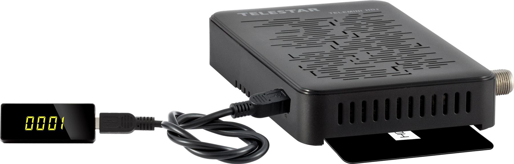 TELESTAR 5310469 TELEMINI HD+  Receiver (HDTV, HD+ Karte inklusive, DVB-S, DVB-S2, Schwarz)