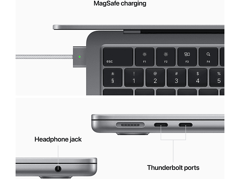 APPLE MacBook Air 13.6 (2022) | Spacegrijs M2 8-Core GPU 8GB 256GB
