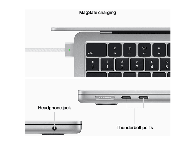 APPLE MacBook Air 13.6 | Zilver M2 8-Core GPU 16GB 256GB | MediaMarkt