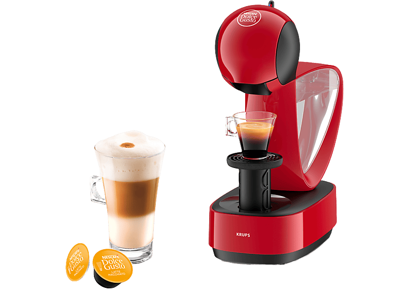 Krups Piccolo Cafetera Dolce Gusto Rojo + 4 Packs de Cápsulas de