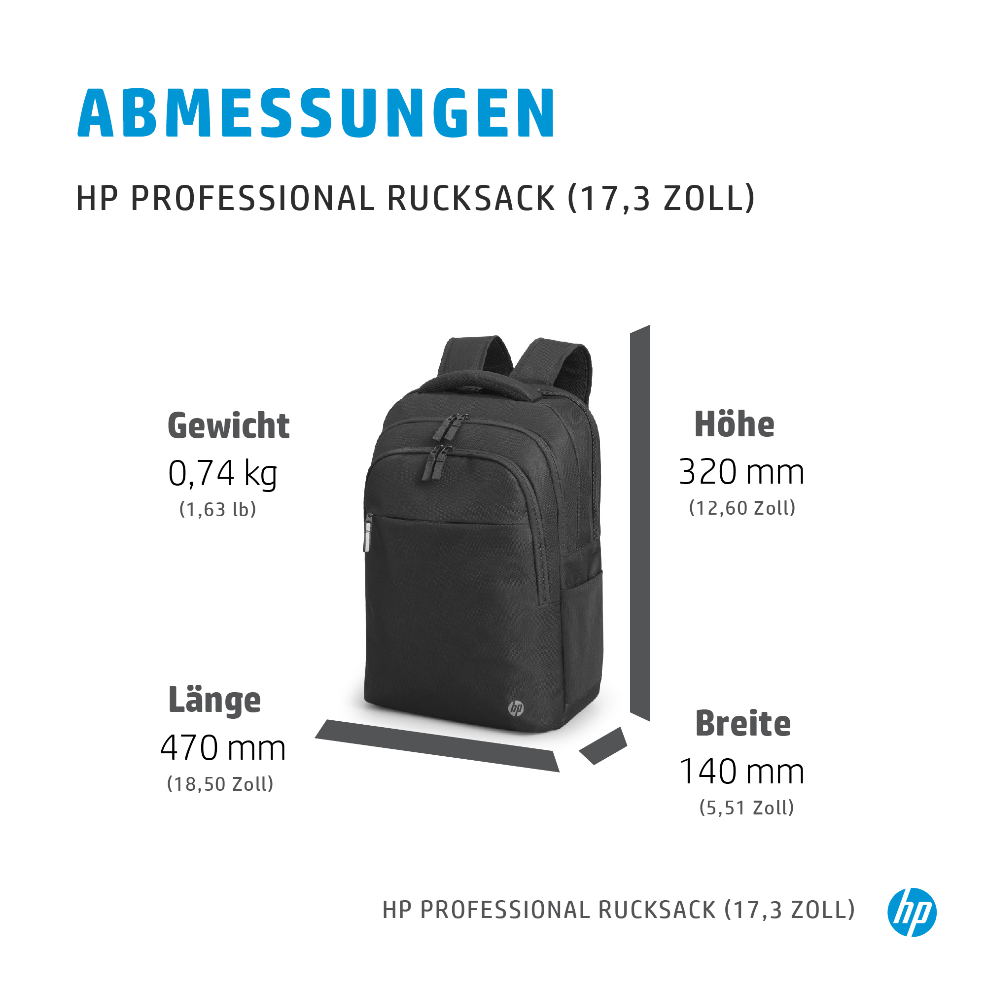 HP Professional Notebook Tasche Rucksack für universal Kunststoff, Schwarz