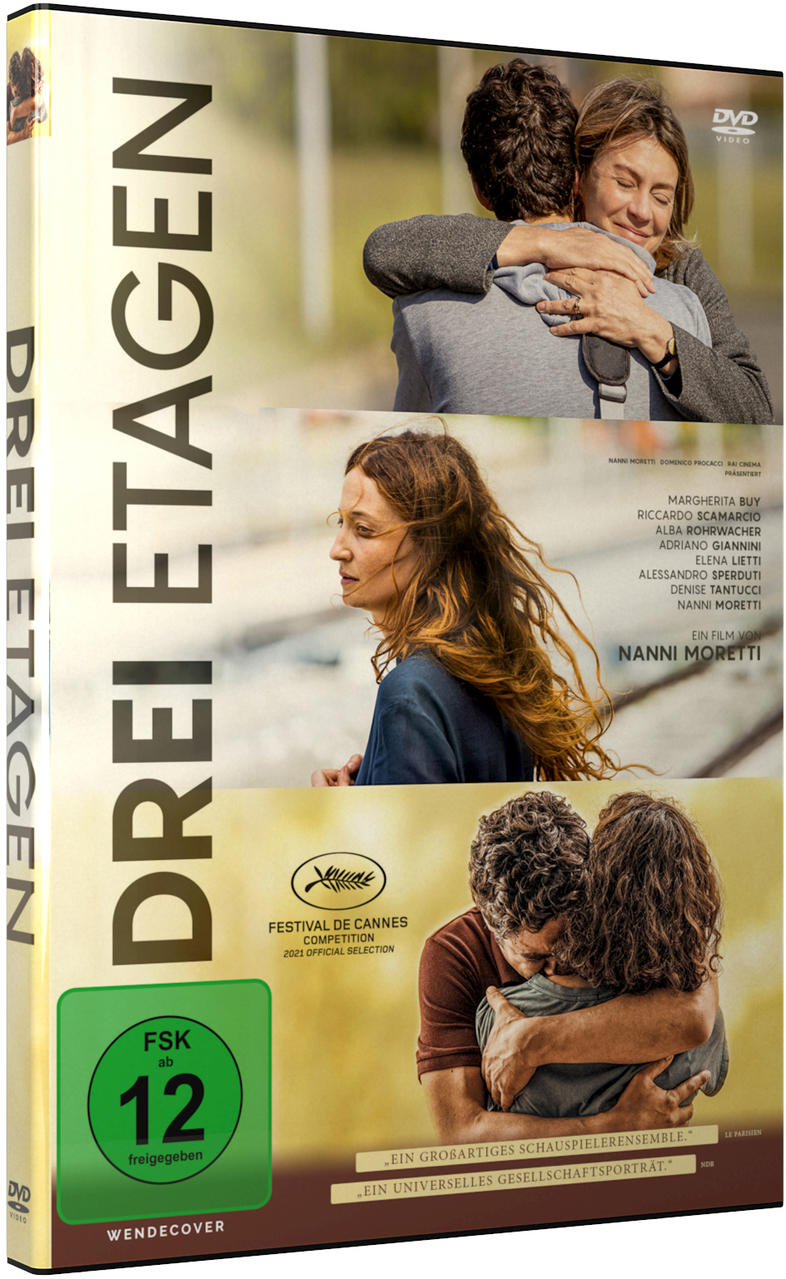 DVD-Hülle mit Filmposter, das sich umarmende Menschen zeigt, auf Deutsch.