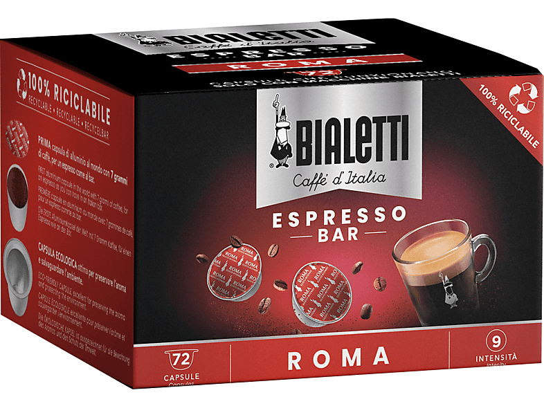 BIALETTI GIOIA ROSSO+32 CAPS MACCHINA CAFFÈ CAPSULE, Rosso Ricondizionato