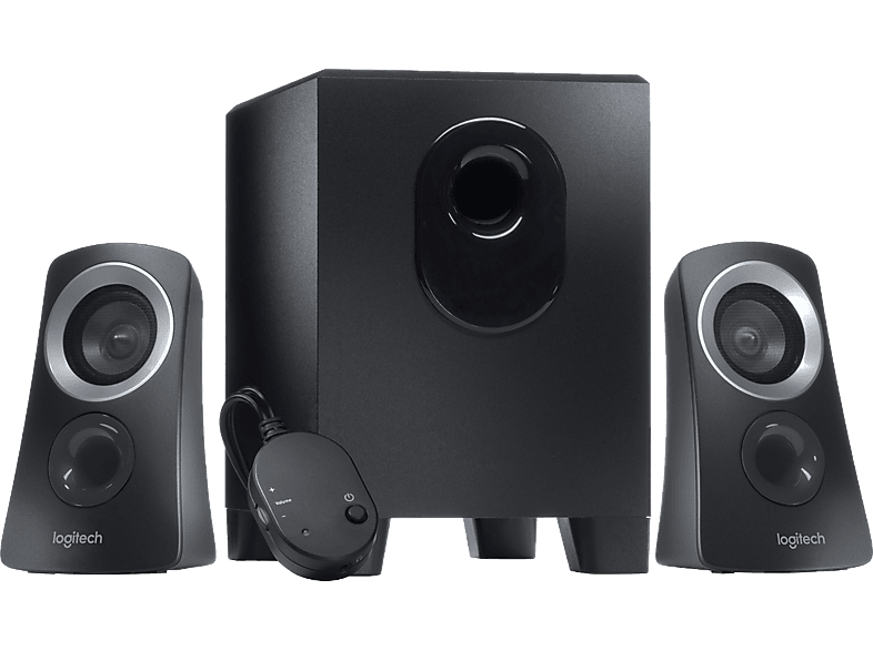 Altavoces para PC  Logitech Speaker System Z313, Con subwoofer, Entrada  jack 3.5 mm, 25 W, Graves mejorados, Negro