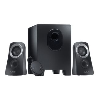 Altavoces para PC - Logitech Speaker System Z313, Con subwoofer, Entrada jack 3.5 mm, 25 W, Graves mejorados, Negro