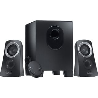 Altavoces para PC - Logitech Speaker System Z313, Con subwoofer, Entrada jack 3.5 mm, 25 W, Graves mejorados, Negro