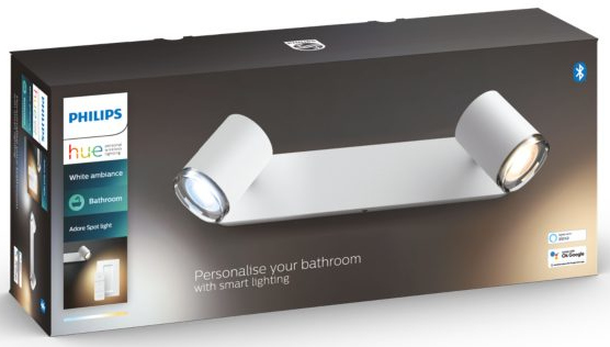PHILIPS HUE Luminaire à 2 spots Smart Adore + Interrupteur Blanc (34087900)