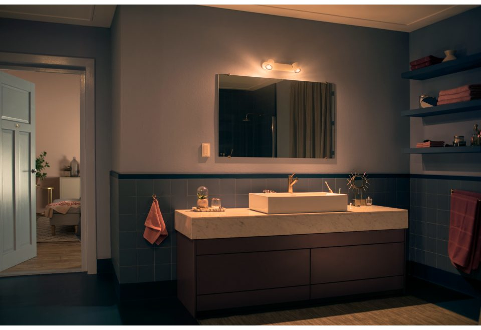 PHILIPS HUE Luminaire à 2 spots Smart Adore + Interrupteur Blanc (34087900)