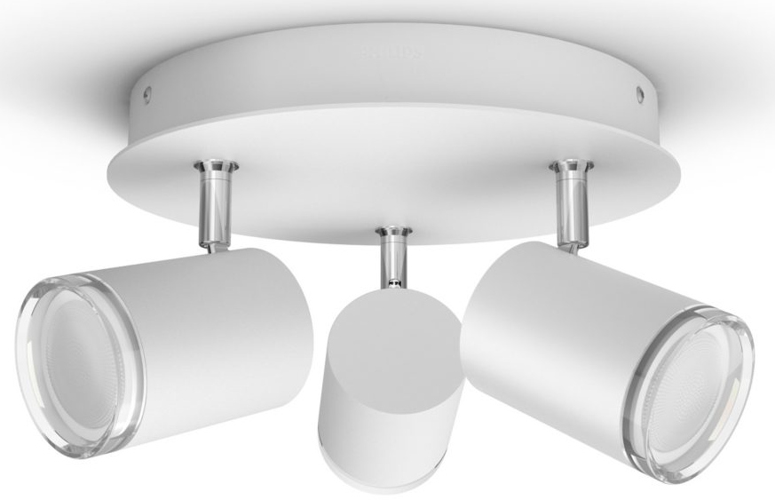 PHILIPS HUE Luminaire à 3 spots Smart Adore Rond Blanc + Interrupteur (34091600)
